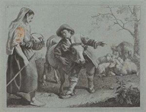 Shepherd Pointing Out the Direction to a Shepherdess, 1762. Creator: Francesco Londonio
