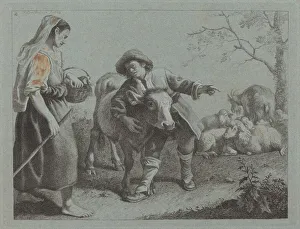 Francesco Londonio Prints: Shepherd Pointing Out the Direction to a Shepherdess, 1762. Creator: Francesco Londonio