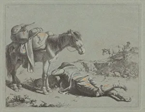 Francesco Londonio Prints: Shepherd in Repose near a Pack Horse, c. 1762. Creator: Francesco Londonio