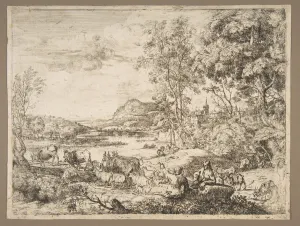 Shepherd and Shepherdess Conversing in a Landscape, ca. 1651. Creator: Claude Lorrain