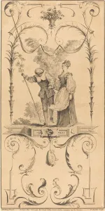 Arabesque Prints: Shepherd and Shepherdess (?). Creator: Pierre Alexandre Aveline