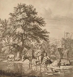 Shepherd and Shepherdess with Their Flock, 1763, published 1765 Shepherd and Shepherdess with Their Flock, 1763, published 1765