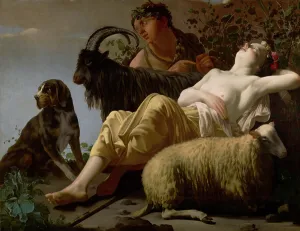 Topless Prints: Shepherd and Sleeping Shepherdess, about 1650-1660. Creator: Reyer Jacobsz van Blommendael