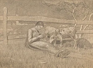 Studio Volume 10 Prints: The Shepherdess, c1888. Artist: Giovanni Segantini