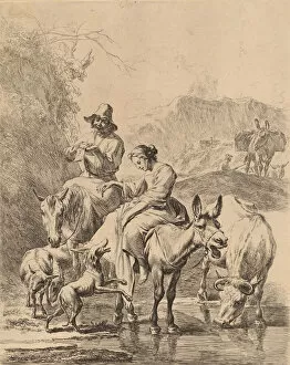 Shepherdess on a Donkey. Creator: Nicolaes Berchem