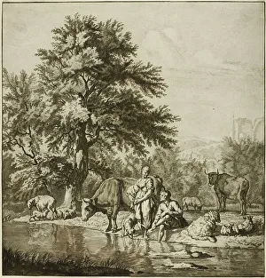Two Shepherds with Cattle, n.d. Creator: Cornelis Ploos van Amstel