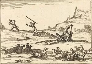 Shepherds Defending their Herds, 1628. Creator: Jacques Callot
