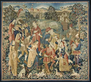 Early 16th Century Prints: Shepherds in a Round Dance, around 1500. Creator: Unknown