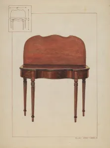 Ernest A Towers Jr Prints: Sheraton Wall Table, c. 1937. Creator: Ernest A Towers Jr