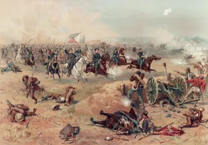 Colours Prints: Sheridans Final Charge at Winchester, pub. 1886. Creator: Thure de Thulstrup (1848 - 1930)