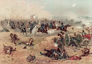 Sheridans Final Charge at Winchester, pub. 1886. Creator: Thure de Thulstrup (1848 - 1930)
