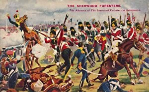 Salamanca Gallery: The Sherwood Foresters. The Advance of The Sherwood Foresters at Salamanca, 1812, (1939)