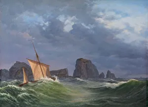Shetland Islands Prints: A Shetland fishing boat in stormy weather north of the Orkneys