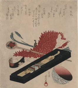 Fragrance Prints: Shibori, hairpin, and lip color bowl