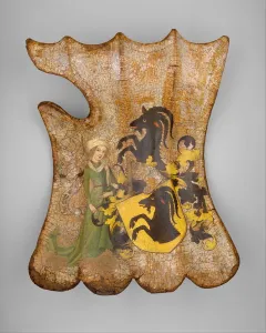 Gesso Prints: Shield for the Field or Tournament (Targe), German, ca. 1450. Creator: Unknown