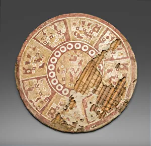 Tiahuanaco Prints: Shield Painted with Abstract Figures, A. D. 100 / 600. Creator: Unknown