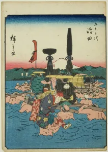 Shimada Shizuoka Japan Prints: Shimada, from the series Fifty-three Stations [of the Tokaido] (Gojusan tsugi)