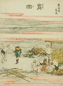 Woodcutcolour Woodblock Print Gallery: Shimada, from the series 'Fifty-three Stations of the Tokaido (Tokaido gojusan tsugi)