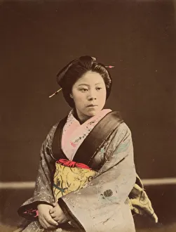Teahouse Prints: Shin, A Well-known Tea House Girl in Yokohama, 1870s. Creator: Unknown
