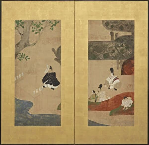 Folding Screen Gallery: A Shinto ceremony, Edo period, late 17th-early 18th century. Creator: Ogata Kenzan
