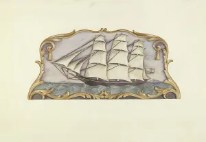 Depicting Prints: Ship Carver's Sign, c. 1938. Creator: Dorothy Hay Jensen