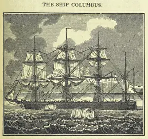 Recycling Prints: The Ship Columbus, 1826. Creator: Unknown