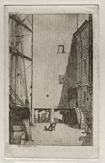 Otto H Bacher American Prints: Ship and Elevator, 1878. Creator: Otto H. Bacher (American, 1856-1909)