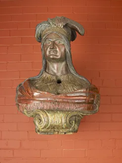 Ship Figurehead: Native American Bust, c. 1860. Creator: Unknown