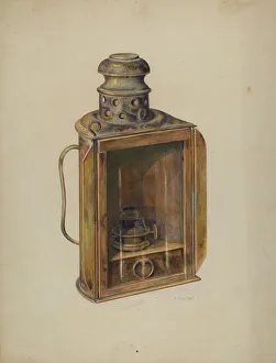 Metal And Glass Prints: Ship Lantern, c. 1939. Creator: Samuel Philpot