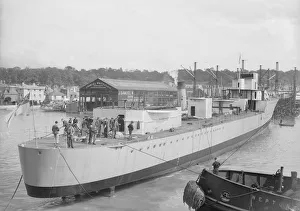 Boatyard Prints: Ship launched at Samuel J. White, Cowes. Creator: Kirk & Sons of Cowes