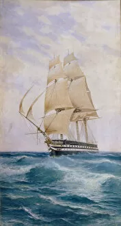 The Ship on the line Imperatritsa Mariya, 1890s. Artist: Prokofyev, Nikolai Dmitryevich (1866-1913)