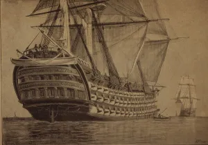 Maria Prints: The ship Santa Ana, the Spanish boat fleet at the Battle of Trafalgar (21 - 10-1805)