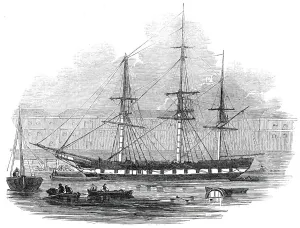 The Ship 'Tory', in the West India Docks, 1845. Creator: Unknown The Ship 'Tory', in the West India Docks, 1845. Creator: Unknown
