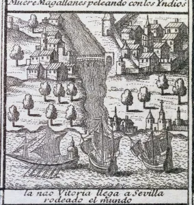 World Collection: The ship Victoria on arrival to Seville in 1522, it was one of the five ships of
