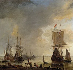 Rigging Prints: The Ship-yard in Amsterdam, mid-17th century. Creator: Reinier Zeeman