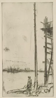 Shipbuilder's Yard, Liverpool, 1875. Creator: James Abbott McNeill Whistler Shipbuilder's Yard, Liverpool, 1875. Creator: James Abbott McNeill Whistler