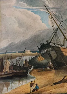 Beached Prints: Shipping at Deal, (c1800), 1925. Artist: Francois Louis Thomas Francia