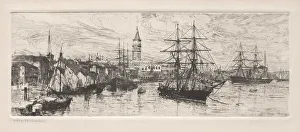 Otto H Bacher American Prints: Shipping and the Ducal Palace, 1888. Creator: Otto H. Bacher (American, 1856-1909)