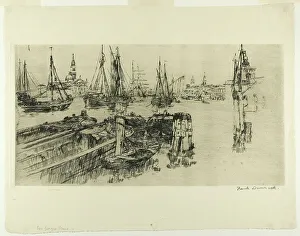 Duvenek Frank Prints: Shipping on the Giudeca (The Docks), 1883. Creator: Frank Duveneck
