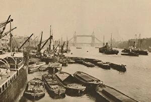 Steamship Collection: Shipping in the Pool of London: A Vista from London Bridge to Tower Bridge, c1935