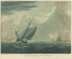 Velde Willem Van De I Prints: Shipping Scene from the Collection of Hugo Howard, 1720s. Creator: Elisha Kirkall