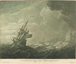 Shipwreck Collection: Shipping Scene from the Collection of Lawrence Fashion, 1720s. Creator: Elisha Kirkall