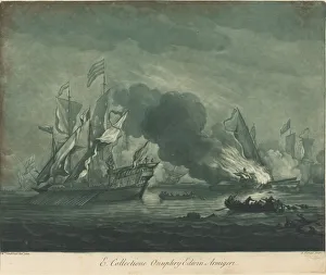 Galley Prints: Shipping Scene from the Collection of Onuphrij Edwin, 1720s. Creator: Elisha Kirkall