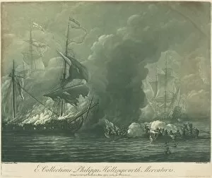 Shipwreck Collection: Shipping Scene from the Collection of Philip Hollingworth, 1720s. Creator: Elisha Kirkall