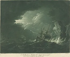 Velde Willem Van De I Prints: Shipping Scene from the Collection of Richard Lloyd, 1720s. Creator: Elisha Kirkall