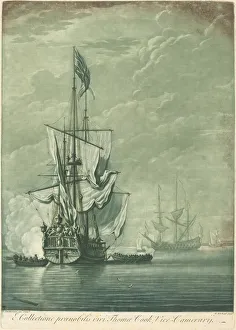 Velde Willem Van De I Prints: Shipping Scene from the Collection of Thomas Cook, 1720s. Creator: Elisha Kirkall