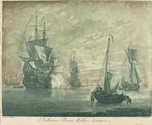 Naval Battle Gallery: Shipping Scene from the Collection of Thomas Walker, 1720s. Creator: Elisha Kirkall