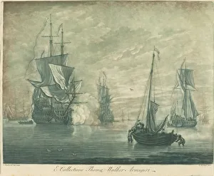 Velde Willem Van De I Prints: Shipping Scene from the Collection of Thomas Walker, 1720s. Creator: Elisha Kirkall
