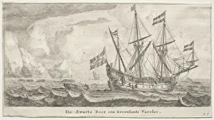 Reinier Nooms Prints: Ships of Amsterdam: The Black Bear, a Greenland Whaler. Creator: Reinier Nooms (Dutch, c