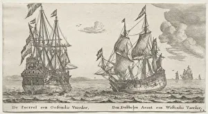 Reinier Nooms Prints: Ships of Amsterdam: The Pearl and East Indiaman, The Double Eagle, a West Indiaman